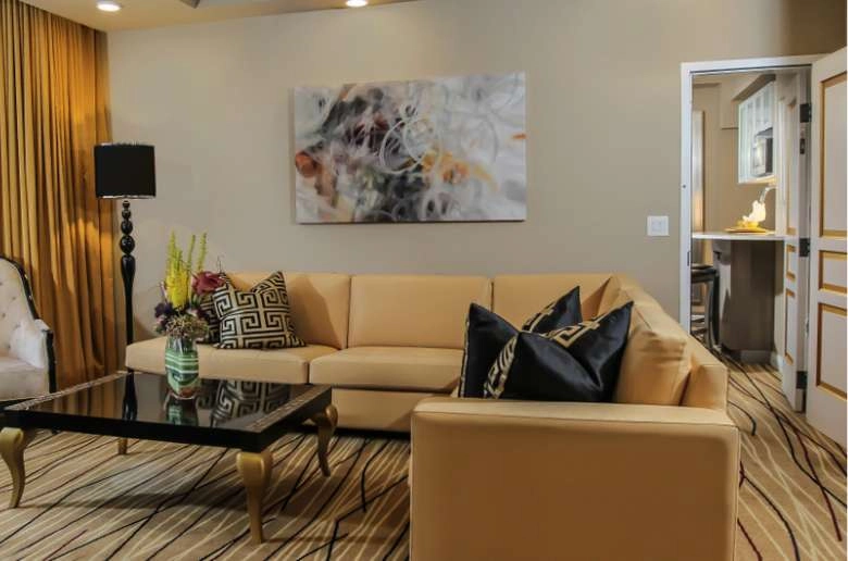 Spacious suite living area at The Westgate Las Vegas Resort & Casino